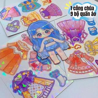 Hình dán nam châm chủ đề công chúa, thích hợp cho bé gái chơi trò hóa trang, đồ chơi dán tủ lạnh có thể tái sử dụng và đ