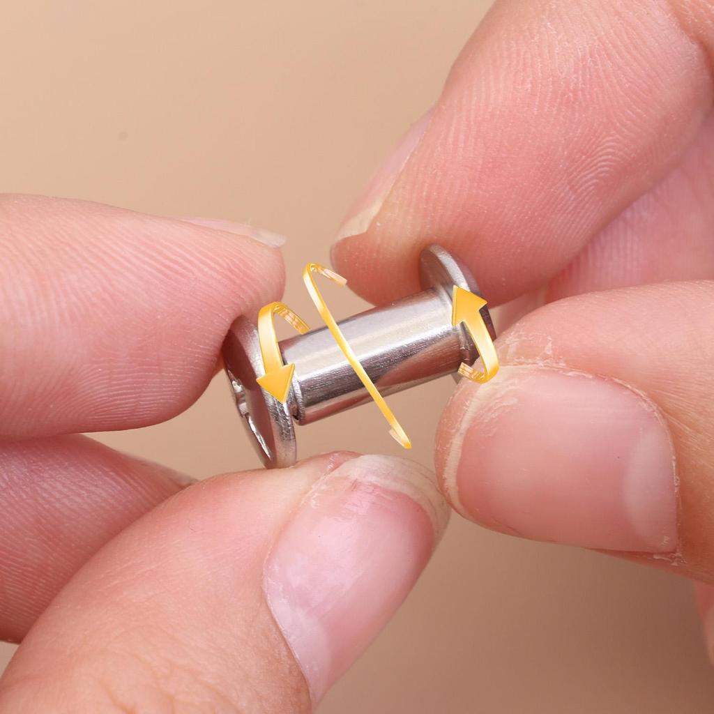 30 Bộ Ốc Vít Lắp Ráp Hàng Da | Bu lông khóa đầu phẳng bằng thép không gỉ 304 dành cho nam nữ, Bộ dụng cụ buộc dây DIY có thể tái sử dụng