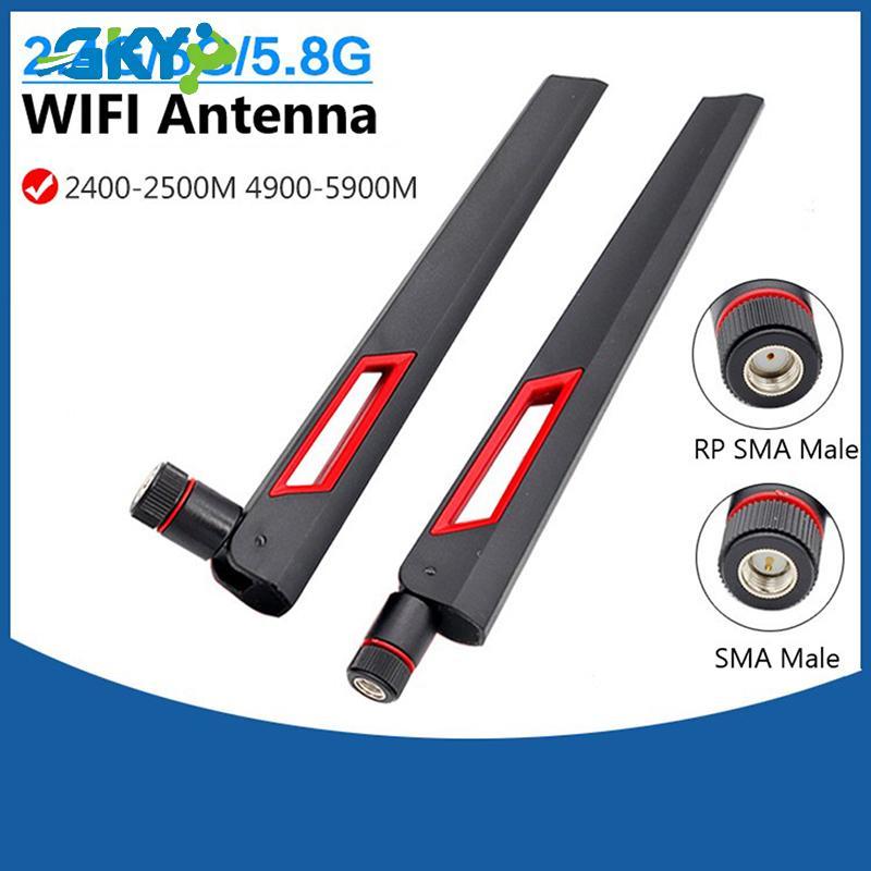GKY 2 chiếc 10 dbi Ăng-ten WIFI băng tần kép 2.4G 5G 5.8Gh Ăng-ten đa năng Bộ khuếch đại GKY