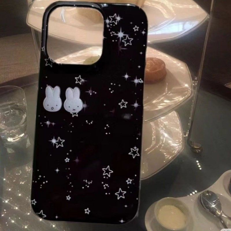 Vỏ iPhone thỏ dễ thương mềm mại phù hợp 17, 15, 14 Pro Max, 13, 11, XR, X