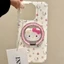 Giá đỡ điện thoại từ tính Hello Kitty màu hồng sang trọng có gương cho vỏ nam châm và IPhone 13 15 16 17 Pro Max 14 Plus có thể gập lại Vòng đeo tay Giá đỡ