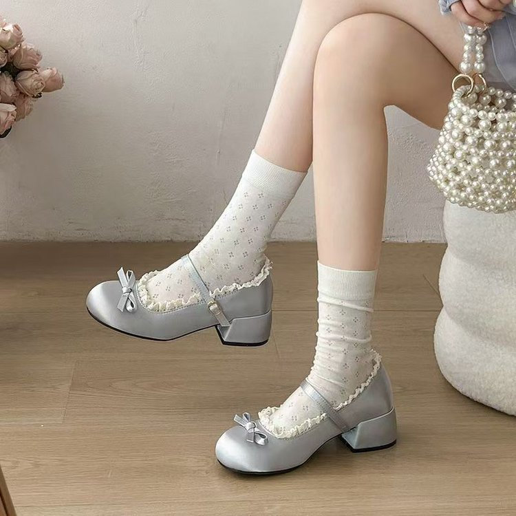 Mùa Hè Thời Trang Phong Cách Mới Giày Mũi Tròn Cao Su Nông Miệng PU Dây Đeo Khóa Phẳng Nữ Thoải Mái Mặc Ngoài Chống Trơn Trượt Chống Mài Mòn Nhà Máy Wholesal