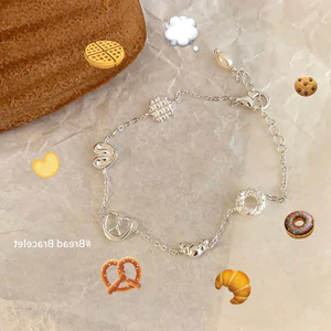 Niche Design Waffle Donut Vòng Tay Nữ Độc Đáo Tinh Tế Thời Trang Sang Trọng Phù Hợp Với Vòng Tay