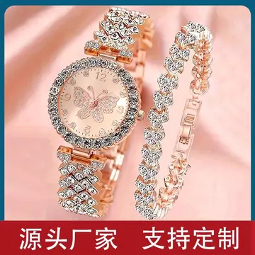 Đồng hồ nữ phù hợp với nữ Đơn giản Đồng hồ kim cương nữ phù hợp DIY Phong cách Hàn Quốc Đồng hồ nữ tươi mát