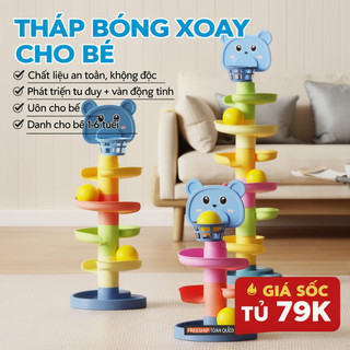 Bé Spin Tháp Xếp Chồng Bóng Đồ Chơi Cảm Giác Động Cơ Kỹ Năng Theo Dõi Trực Quan PVC ABS
