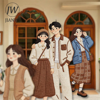 JIANWU Dòng Thời Gian Chậm Vintage Thêu Cô Gái Nhân Vật Phong Cảnh Chất Liệu Cắt Dán Sáng Tạo DIY Tạp Chí Văn Phòng Phẩm