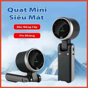 Quạt cầm tay mini MG9 tuabin gió dung lượng pin 5 cấp độ gió quạt tích điện có thể gấp gọn màn hình hiển thị pin