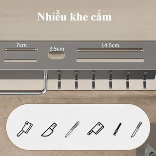 Treo Tường Nhà Bếp Tổ Chức Dao Inox Đũa Giá Đỡ Không Khoan Không Gian Tiết Kiệm Móc