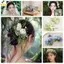 Đai giữ tóc cô dâu hoa trắng lá, handmade - Phụ kiện đám cưới