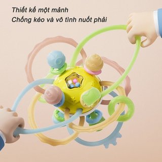 Manhattan Ball Bé Miếng Dán Silicone Lục Lạc Mềm Tay Cầm Đồ Chơi Cảm Giác Nhai Đồ Chơi Trẻ Sơ Sinh Cũi Xe Đẩy