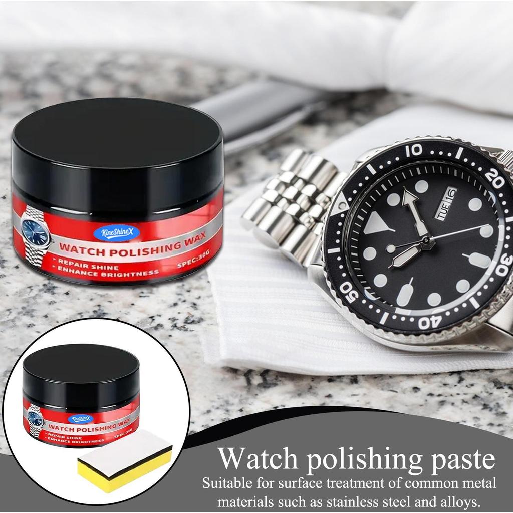 Đồng hồ loại bỏ vết xước Bộ pha lê với miếng bọt biển 30g Đồng hồ Kem đánh bóng trầy xước để phục hồi bóng Làm sạch bằng đồng thau không gỉ mueadsyvn