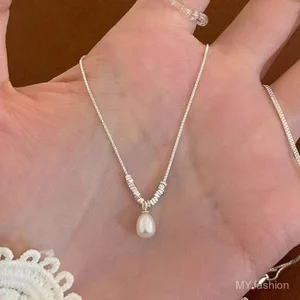 Vòng cổ bạc kèm ngọc trai siêu mịn, thiết kế sang trọng, phù hợp nữ giới