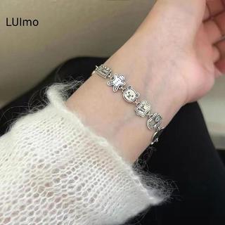LUImo Bạc Trái Tim Vòng Tay Bé Gái Lấp Lánh Zircon Dây Xích Tinh Tế Ngọt Ngào Trang Sức Cho Ngày Lễ Kỷ Niệm Phụ Kiện SBS