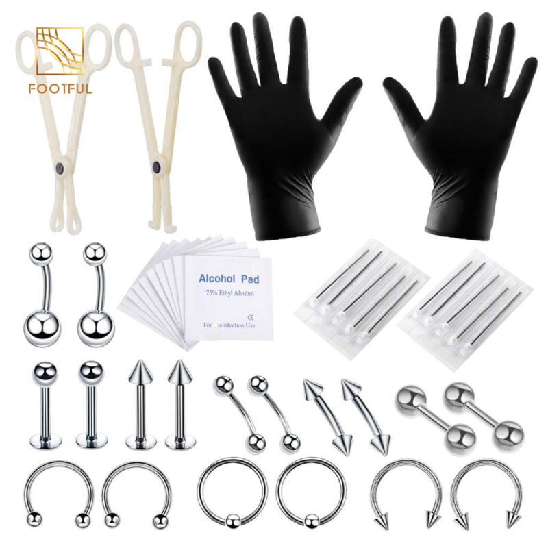 Đồ dùng xăm chuyên nghiệp - Bộ 42 dây chuyền body cho lông mày, bụng và lưỡi