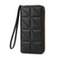 Ví Quilted CPINCP, Ví dài cổ điển có dây kéo, Ví đựng thẻ da PU màu đen thời trang dành cho nữ Sử dụng hàng ngày