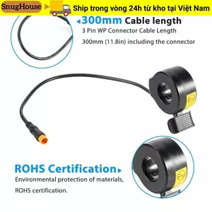 Bộ ga ngón tay cái SNUGHOUSE, Bộ ga ngón tay cái Ebike màu đen bằng nhựa, Chống nước chất lượng cao 24V 36V 48V 130X Đi xe đạp