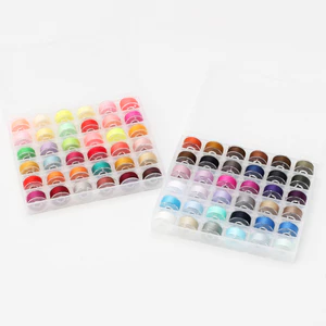 36 Miếng Prewound Thread Bobbins Cuộn Đầy Màu Sắc Cho Máy May Có Hộp Bảo Quản