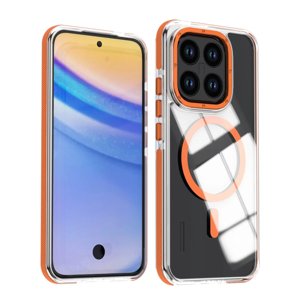 Ốp lưng trong suốt cho Xiaomi 15T Pro Ultra, 14T Pro, Redmi Note 14 5G, 13 5G, Note 12 4G; hỗ trợ sạc không dây từ tính; bảo vệ ống kính bằng chất liệu acrylic; chống sốc; har