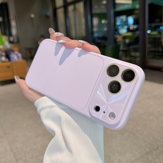 Phim Bảo Vệ Ống Kính Aurora Màu Trơn Silicon Ốp Lưng Điện Thoại iPhone 17Promax 17Pro 12 13 14 15 16 Pro Max Chống Sốc Nữ Điện Thoại Di Động