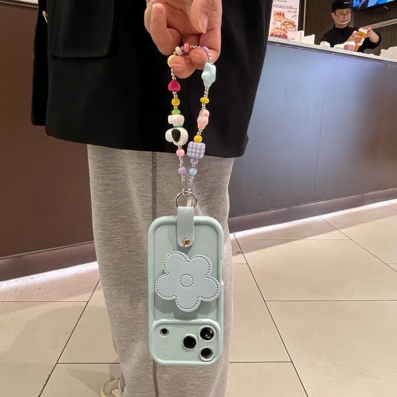Mùa Hè Muối Biển Xanh Da Hoa Đứng Thích Hợp Cho iPhone17ProMax Ốp Điện Thoại Apple 16 Chain 15 Mềm