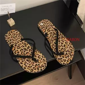 Dép Da Báo DARON Y2k, Dép Da Báo Kỳ Nghỉ Mùa Hè Nữ, Bãi Biển Mới Trong Nhà Ngoài Trời Dép xỏ ngón thông thường dành cho Nữ