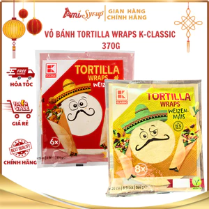 Vỏ Bánh Tortilla Wraps K-Classic 370g, Cuốn Rau Củ Thịt Nướng, Cá Hồi Gà Áp Chảo Cho Bữa Ăn Healthy