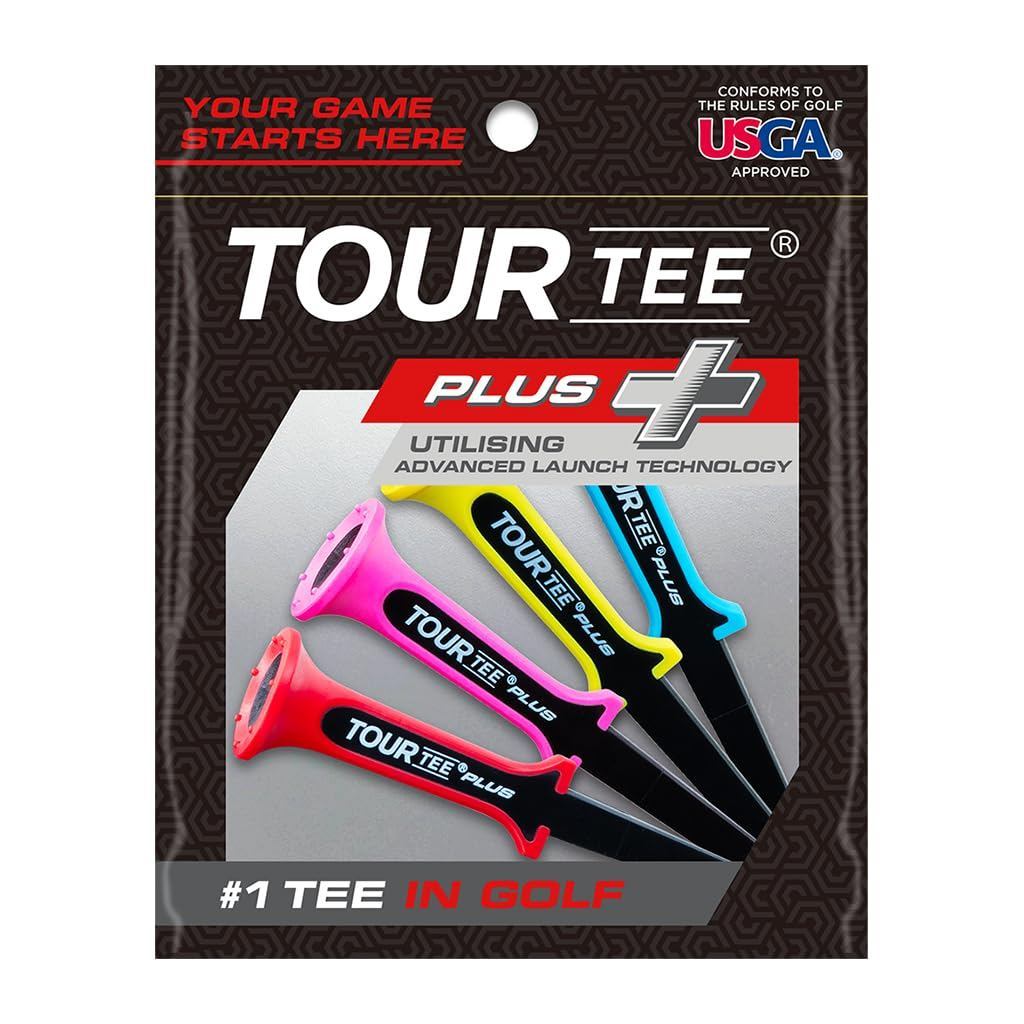 Tour Tee Plus – Genuine Set (Red, Pink, Yellow, Blue) – Long Recycled Golf Tees