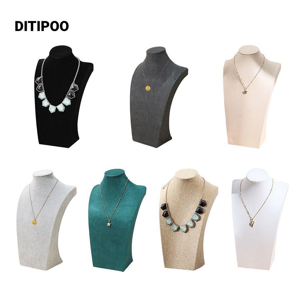 Ditipoo Vòng Cổ Dễ Trưng Bày, Chân Dung Nhung Trang Sức Bộ Sưu Tập Giá Đỡ Kệ Mannequin Bust Shop Tủ Trưng Bày Vòng Cổ Bông Tai Nhẫn Mặt Dây Chuyền