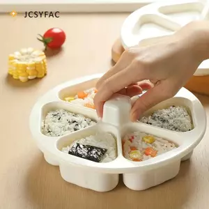 JCSYFAC DIY Khuôn Sushi Ăn Trưa Tam Giác Cơm Bóng Hộp Cơm Trưa Hành Cơm Bóng Thực Phẩm Báo Chí Tam Giác Sushi Làm Khuôn Sushi Bộ Dụng Cụ Nhà Bếp Mới