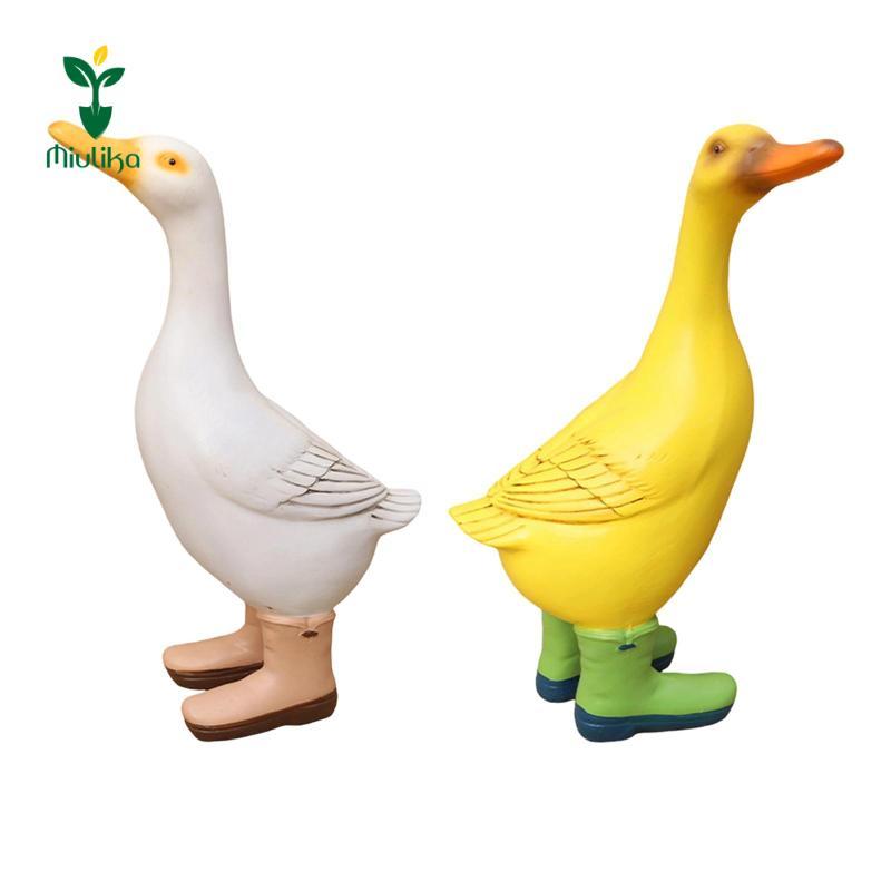Miulika Vườn Vịt Tượng Nhựa Điêu Khắc Bộ Sưu Tập Sáng Tạo Trang Trí Quà Tặng Trang Trí Ngoài Trời Hình Động Vật Cho Bên Ngoài Sân Sau