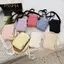 PNPIA- Túi vải đeo vai màu trơn Macaron hợp thời trang đơn giản Thời trang đa năng Zero Ví Samll Túi điện thoại vuông cho bé gái
