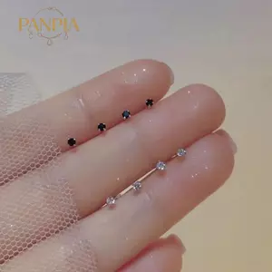 PNPIA- 1 Cặp Thời Trang Hợp Thời Trang Mini Zircon Bông Tai Dành Cho Nữ Bé Gái Hình Học Hàng Ngày Bông Tai Nhỏ Xương Tai Móng Tay Trang Sức Phụ Kiện