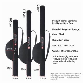 Túi cuộn dây câu FANGHUI, Túi câu gấp di động, có dây đeo vai cần câu 118 / 128cm