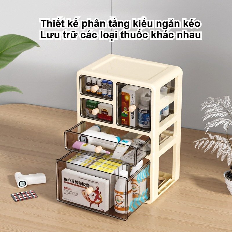 Tủ y tế gia đình, hộp sơ cứu di động, thiết kế nhiều ngăn, chống bụi và chống ẩm, chắc chắn và bền, dung tích lớn