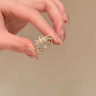 Nhẫn Đường Vàng Gắn Với Ngọc Trai Và Zircons Nhẫn Hai Lớp Dành Cho Nữ Thiết Kế Niche Độc Đáo Nhẹ Sang Trọng Xếp Chồng Nhẫn