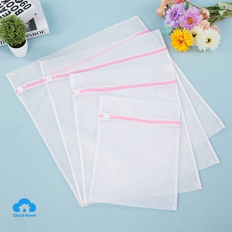 Bộ túi giặt bằng polyester lưới mịn dày dặn, túi đựng đồ lót và áo ngực.