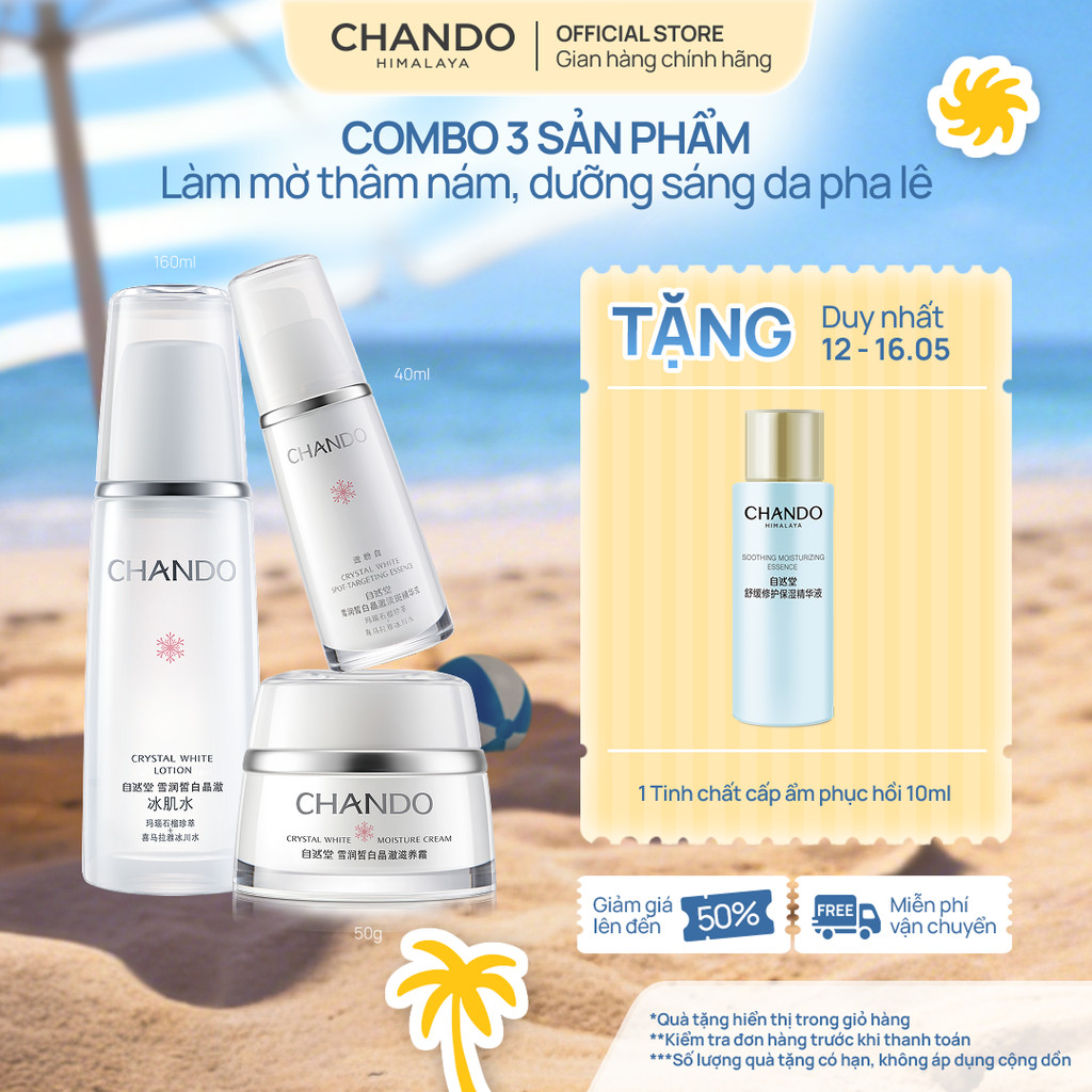 Bộ 3 sản phẩm CHANDO Himalaya Hỗ trợ Dưỡng Trắng Mờ Thâm Nám Toàn Diện ...