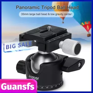 Guansfs Guansfs H-35A Toàn cảnh Ballhead Tripod Mount Adaptor Đầu bóng U-Groove Trung tâm trọng lực thấp Hợp kim nhôm Hợp kim nhôm Tải trọng tối đa 15kg/33lbs