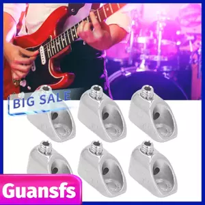 Guansfs Đai ốc khóa đàn guitar không đầu bằng điện Dễ dàng lắp đặt Hợp kim kẽm để sửa chữa (Bạc)