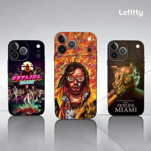 TP-1 Game H-Hotline M-Miami Ốp Điện Thoại IPhone 17 16 15 14 13 12 11 Pro Max Plus Mini Đen Mờ Vỏ Mềm Funda