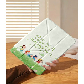 GOOD DAY HAPPY Shin-chan Ốp bảo vệ gập chữ Y cho iPad cho Air 4/5/6/7/8 M3 M5 iPad Gen 11 A16, Pro 11 M4  Chống sốc