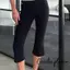 Quần Capris Nữ In Chấm / Màu Trơn Crop Co Giãn Eo Quần loe