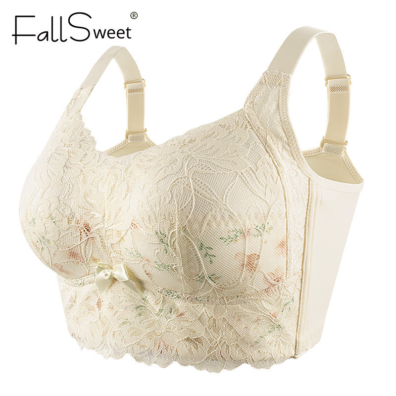 FallSweet Plus áo lót ren nữ full cup không dây mỏng, gợi cảm và chống chảy xệ