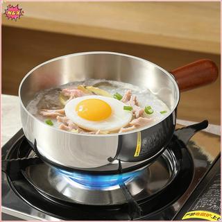 Nồi sữa bằng thép không gỉ N & X có tay cầm bằng gỗ, nồi nấu hợp đồng, thích hợp để chiên trứng và làm nóng sữa. Được làm bằng thép không gỉ S.
