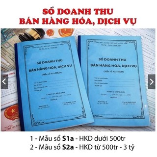 SỔ (100TRANG) DOANH THU – HÓA ĐƠN BÁN HÀNG / DỊCH VỤ S1A, S2A HKD Loại dày 100 trang bền đẹp!!!