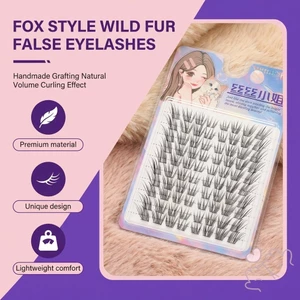 Lông mi giả Fox Style Wild Volume C Curl Hỗn hợp 10-13mm Đen
