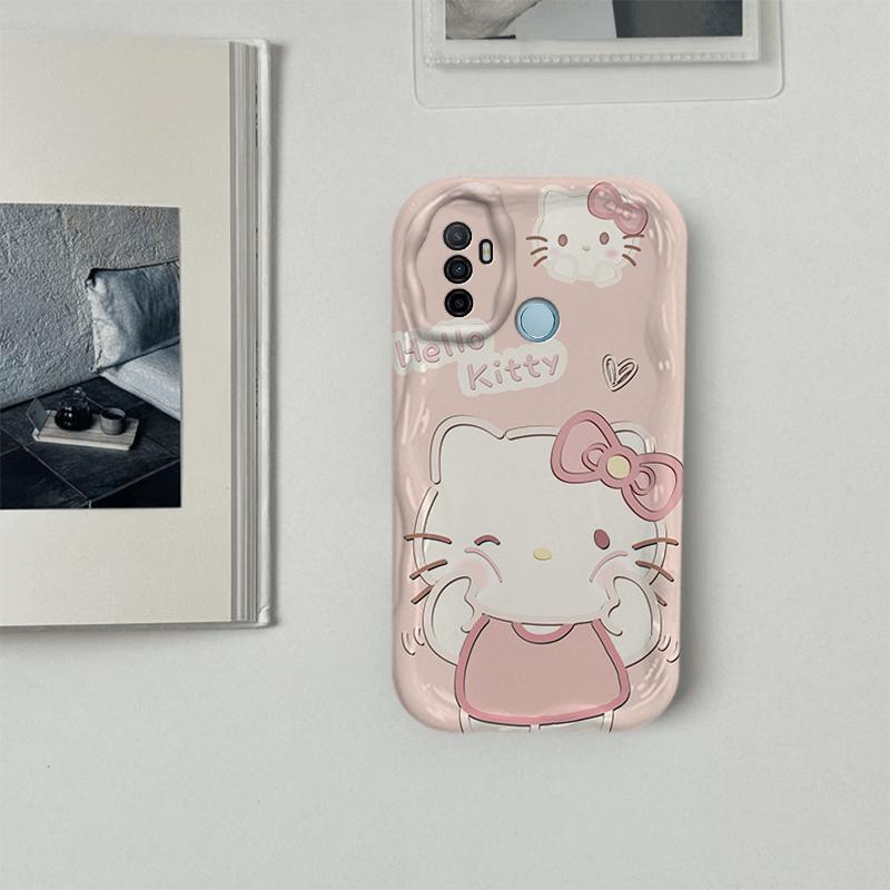 Ốp Lưng Cho OPPO A53 A33 2020 Phim Hoạt Hình Kem Cặp Đôi Mèo Mềm TPU 3D Sóng Silicon Vỏ Điện Thoại