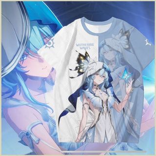 PS2 Gió hú Sóng The Shorekeeper Cosplay Vải Full Đồ Họa Mùa Hè Quần Short Quần Áo Anime Tay Ngắn Top SP2