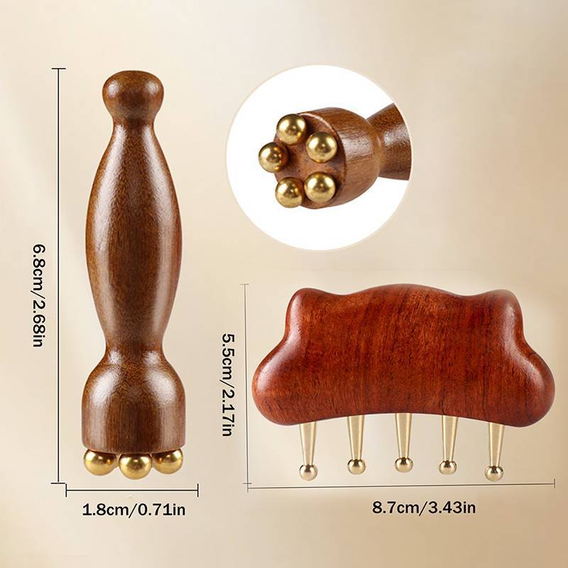 MAKY 1 Chiếc Dụng Cụ Mát Xa Mặt Gỗ Đàn Hương, Gua Sha, Massage Mắt, Chăm Sóc Da Mặt VN