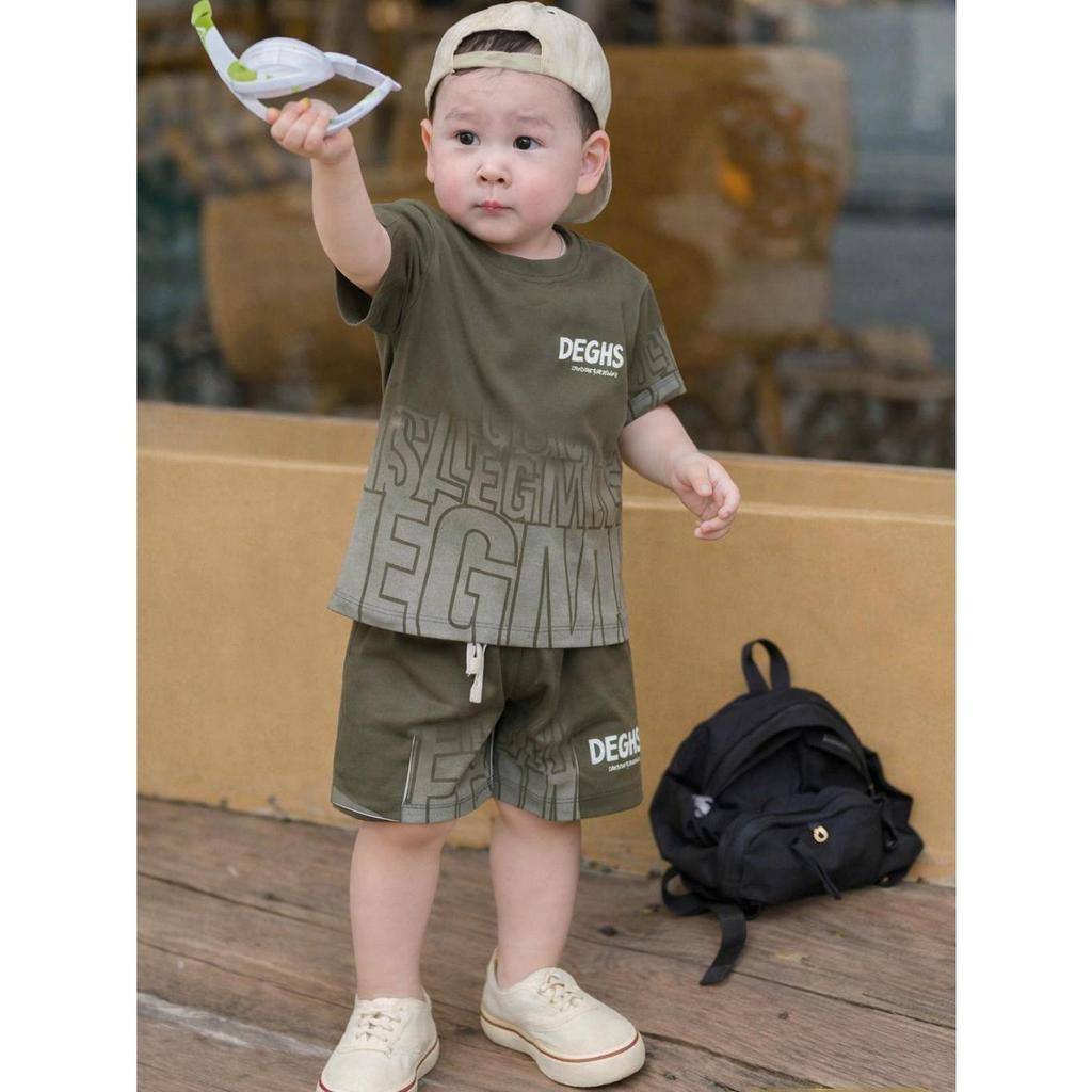 4Bộ/4màu sét Bộ cộc tay Boy Phố cho bé từ 7-50kg họa tiết DEGM unisex